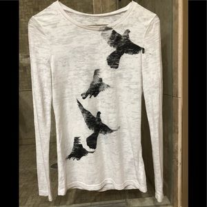 White cotton long sleeve t shirt xs